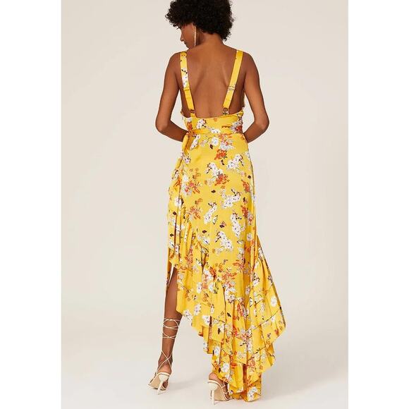 BRONX AND BANCO Women's Narciss Midi Dress Size L In Yellow - Picture 3 of 10